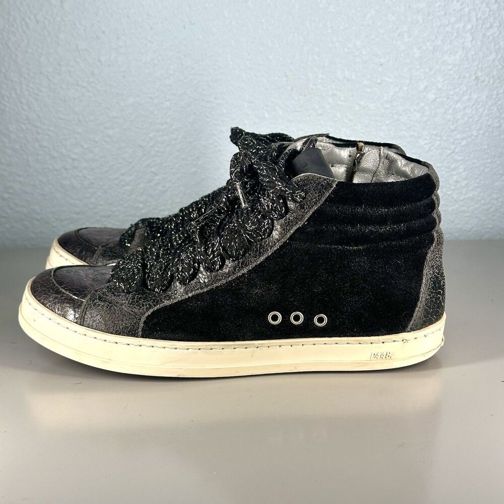 P448 Shoes Womens Size EU 36 / US 6 Black Skate Boster Mid Top Sneaker - Picture 5 of 14